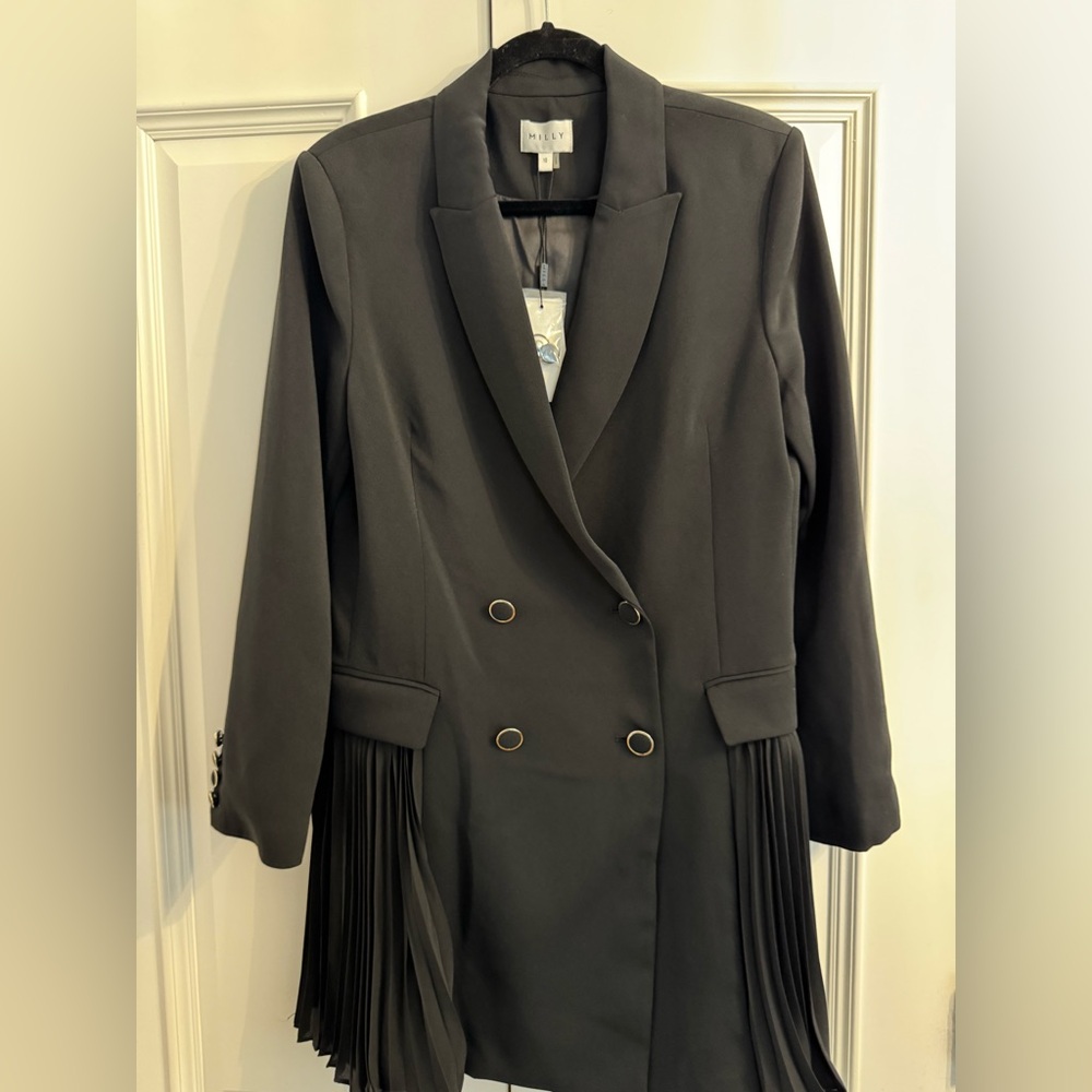 Milly Noora Pleated Blazer Dress, NWT, size 10